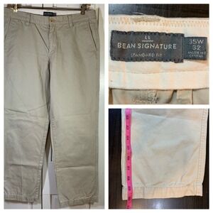 LL Bean Signature Standard Fit Khaki Pants Mens 35x30‎ Chino Casual Cotton